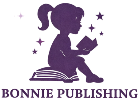 logo featuring a girl with pony tail reading a book.